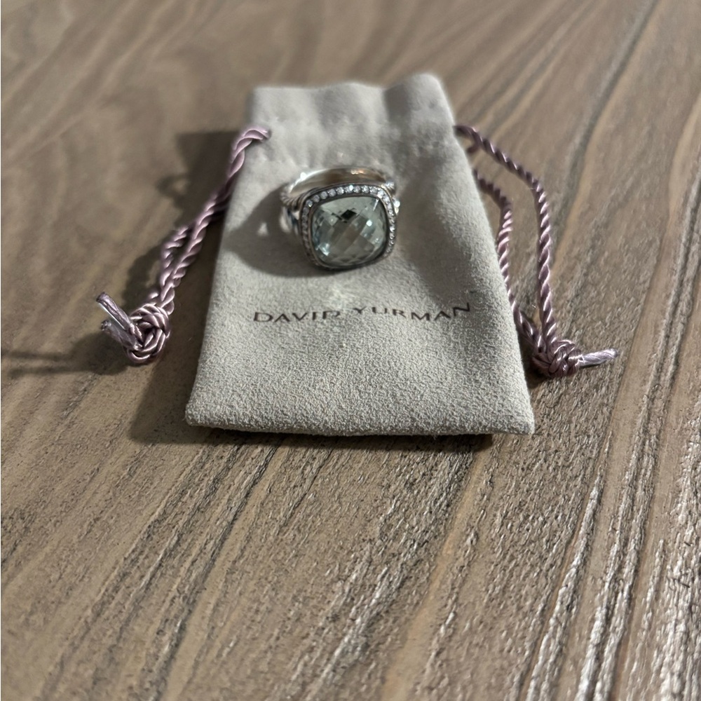 David Yurman Green Stone Silver Ring
